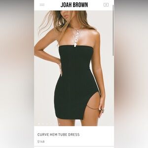 Joah Brown Curve Hem Tube Dress